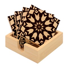 Kaleidoscope-round-metal Bamboo Coaster Set by Bedest