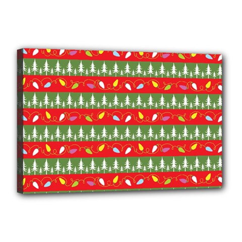 Christmas-papers-red-and-green Canvas 18  X 12  (stretched) by Bedest