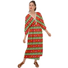 Christmas-papers-red-and-green Grecian Style  Maxi Dress by Bedest