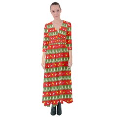 Christmas-papers-red-and-green Button Up Maxi Dress by Bedest