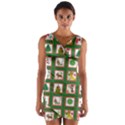 Christmas-paper-christmas-pattern Wrap Front Bodycon Dress View1