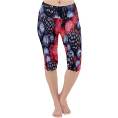 Berries-01 Lightweight Velour Cropped Yoga Leggings by nateshop