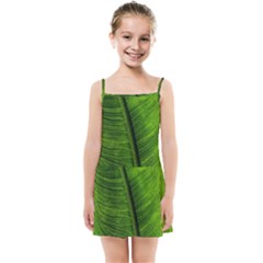 Green-leaf-plant-freshness-color Kids  Summer Sun Dress by Bedest