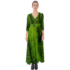 Green-leaf-plant-freshness-color Button Up Boho Maxi Dress by Bedest