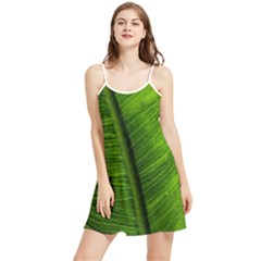 Green-leaf-plant-freshness-color Summer Frill Dress by Bedest