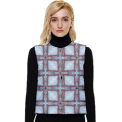 Pattern-cross-geometric-shape Women s Button Up Puffer Vest by Bedest