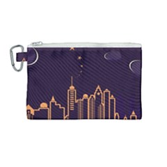 Skyscraper Town Urban Towers Canvas Cosmetic Bag (medium) by pakminggu