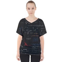 Math Mathematics Pattern V-neck Dolman Drape Top by pakminggu