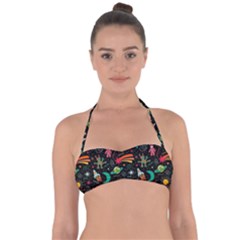 Space Seamless Pattern Tie Back Bikini Top by pakminggu