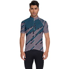 Abstract Diagonal Striped Lines Pattern Men s Short Sleeve Cycling Jersey by pakminggu