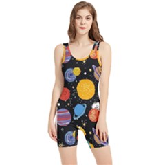 Circle Illustration Space Art Cute Pattern Women s Wrestling Singlet by pakminggu