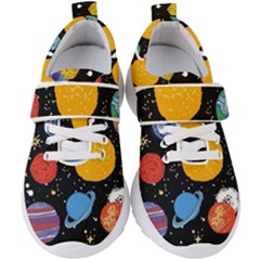 Circle Illustration Space Art Cute Pattern Kids  Velcro Strap Shoes by pakminggu