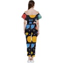 Circle Illustration Space Art Cute Pattern Bardot Ruffle jumpsuit View4