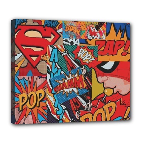 Comic Cartoon Pattern Deluxe Canvas 24  X 20  (stretched) by pakminggu