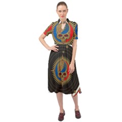 The Grateful Dead Keyhole Neckline Chiffon Dress by Cowasu