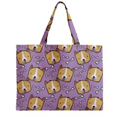 Corgi Pattern Zipper Mini Tote Bag by Cowasu