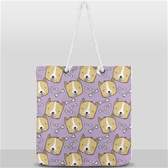 Corgi Pattern Full Print Rope Handle Tote (large) by Cowasu