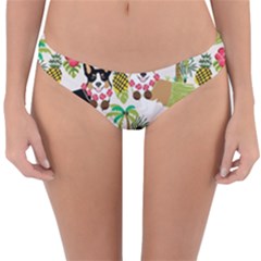 Corgis Hula Pattern Reversible Hipster Bikini Bottoms by Cowasu