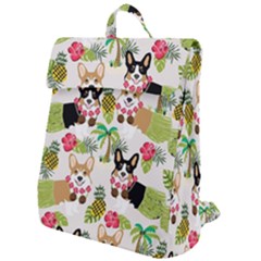 Corgis Hula Pattern Flap Top Backpack by Cowasu