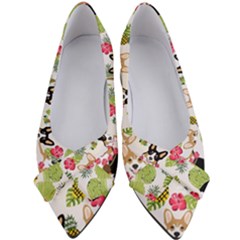 Corgis Hula Pattern Women s Bow Heels by Cowasu