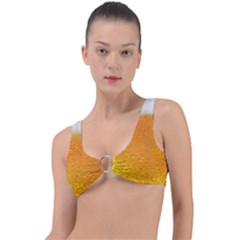 Beer Bubbles Pattern Ring Detail Bikini Top by Cowasu