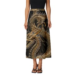 Fantasy Dragon Pentagram Classic Midi Chiffon Skirt by Cowasu