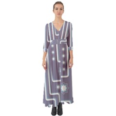 Pattern-non-seamless-background Button Up Boho Maxi Dress by Cowasu