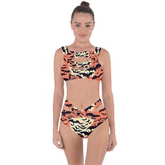 Bat Pattern Bandaged Up Bikini Set  by Valentinaart