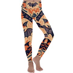 Bat Pattern Kids  Lightweight Velour Classic Yoga Leggings by Valentinaart