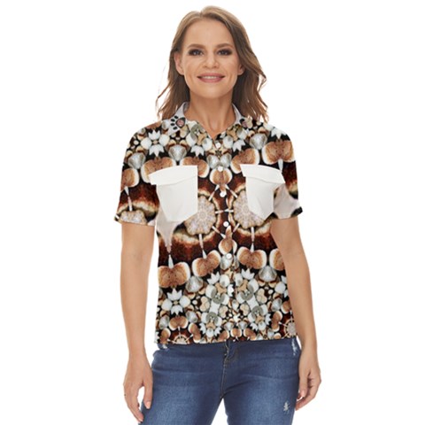 Sagon Bakar Sukabumi Women s Short Sleeve Double Pocket Shirt by imanmulyana