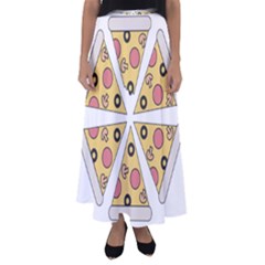 Pizza-slice-food-italian Flared Maxi Skirt by Cowasu