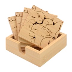 Compass-direction-north-south-east Bamboo Coaster Set by Cowasu