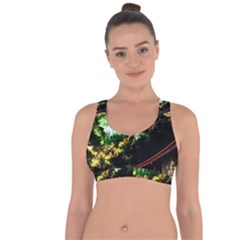 Science-fiction-forward-futuristic Cross String Back Sports Bra by Cowasu