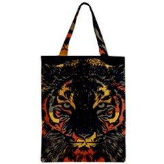 Tiger-predator-abstract-feline Zipper Classic Tote Bag by Cowasu