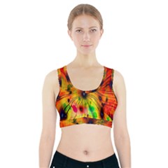 Color-background-structure-lines Sports Bra With Pocket by Cowasu