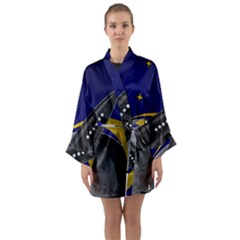 Science-fiction-sci-fi-sci-fi-logo Long Sleeve Satin Kimono by Sarkoni