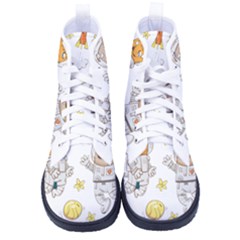 Astronaut-dog-cat-clip-art-kitten Women s High-top Canvas Sneakers by Sarkoni