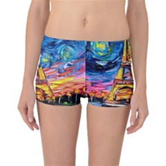 Eiffel Tower Starry Night Print Van Gogh Boyleg Bikini Bottoms by Sarkoni