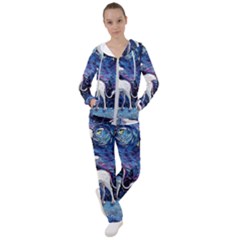 Unicorn Starry Night Print Van Gogh Women s Tracksuit by Sarkoni