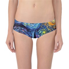 Castle Starry Night Print Van Gogh Parody Classic Bikini Bottoms by Sarkoni