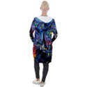 Castle Starry Night Print Van Gogh Parody Hooded Pocket Cardigan View2