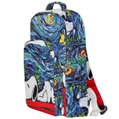 Dog Cartoon Vincent Van Gogh s Starry Night Parody Double Compartment Backpack by Sarkoni