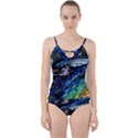 Spaceship Galaxy Parody Art Starry Night Cut Out Top Tankini Set View1