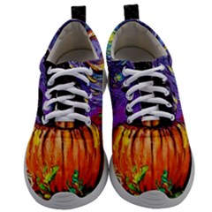Halloween Art Starry Night Hallows Eve Black Cat Pumpkin Mens Athletic Shoes by Sarkoni