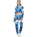 Mount Fuji Art Starry Night Van Gogh Cropped Zip Up Lounge Set View1