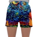 Lion Art Starry Night Van Gogh Sleepwear Shorts View1