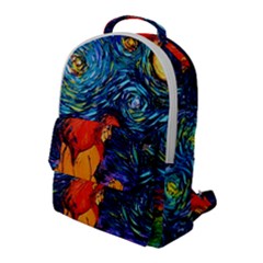 Lion Art Starry Night Van Gogh Flap Pocket Backpack (large) by Sarkoni