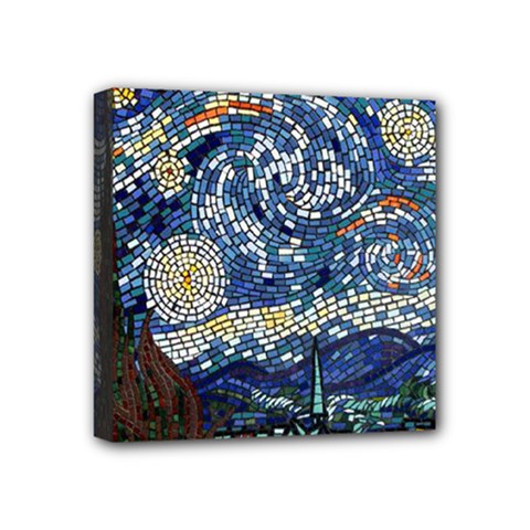 Mosaic Art Vincent Van Gogh s Starry Night Mini Canvas 4  X 4  (stretched) by Sarkoni