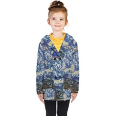 Mosaic Art Vincent Van Gogh s Starry Night Kids  Double Breasted Button Coat by Sarkoni