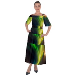 Lake Storm Neon Nature Shoulder Straps Boho Maxi Dress  by Bangk1t